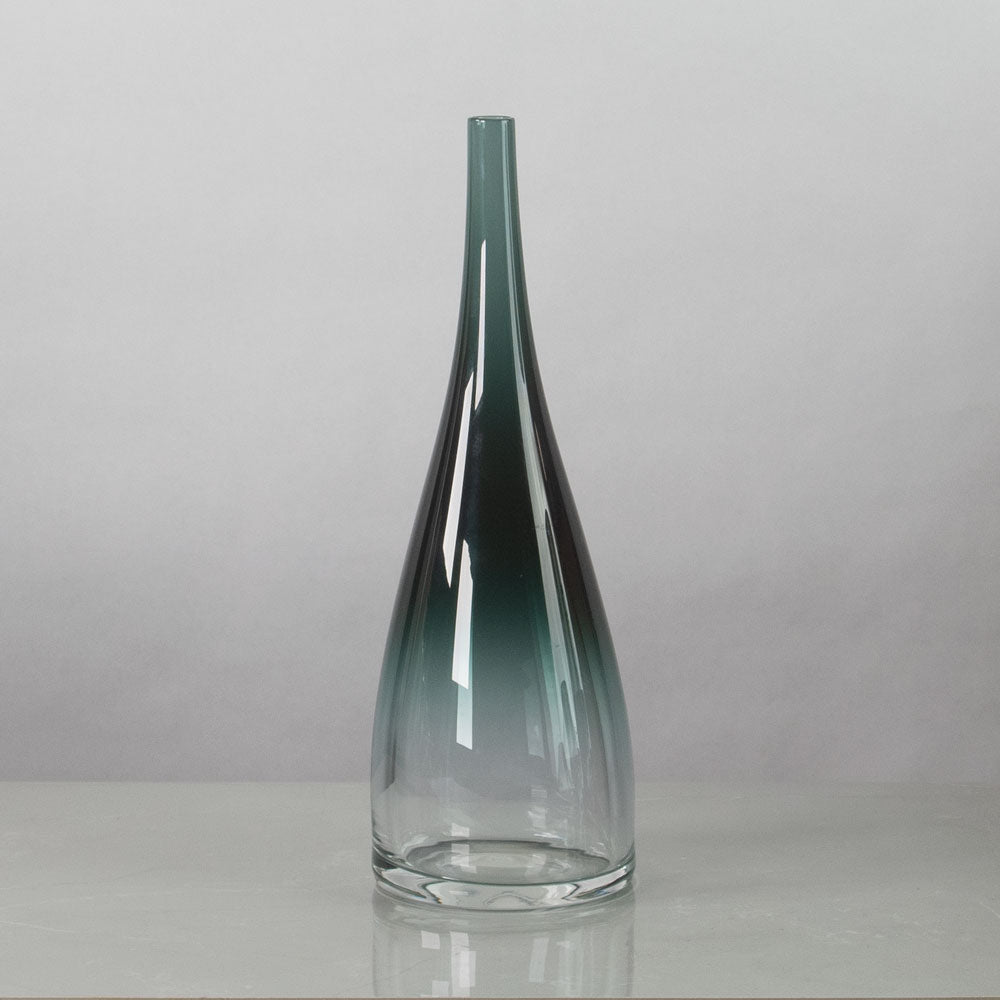 Bengt Orup for Johansfors, Sweden, vase in green glass K2010