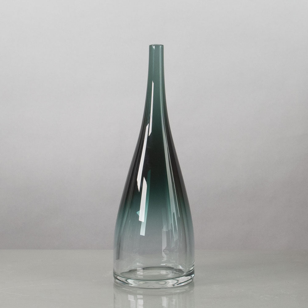 Bengt Orup for Johansfors, Sweden, vase in green glass K2010