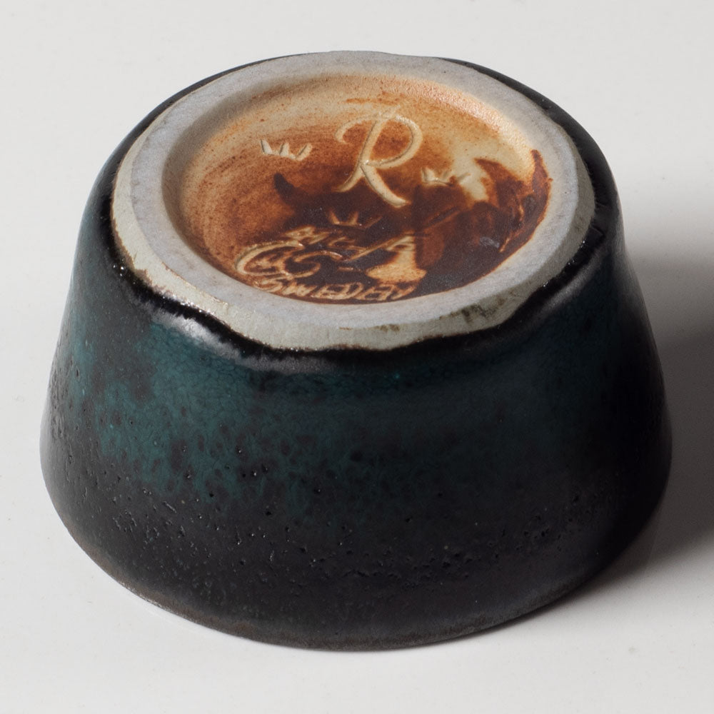 Carl Harry Stålhane for Rörstrand, Sweden, unique stoneware lidded jar with blue and brown glaze L3460
