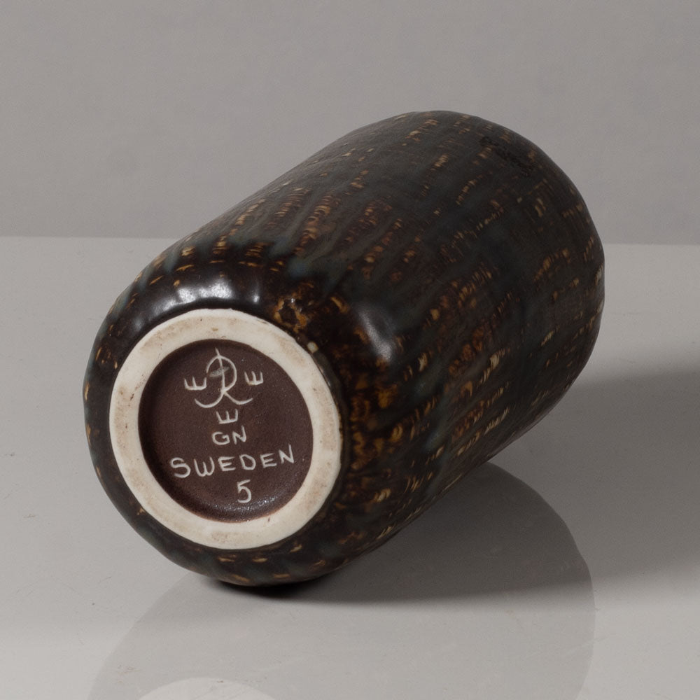 Gunnar Nylund for Rörstrand, Sweden, stoneware vase with matte streaky brown glaze L3534
