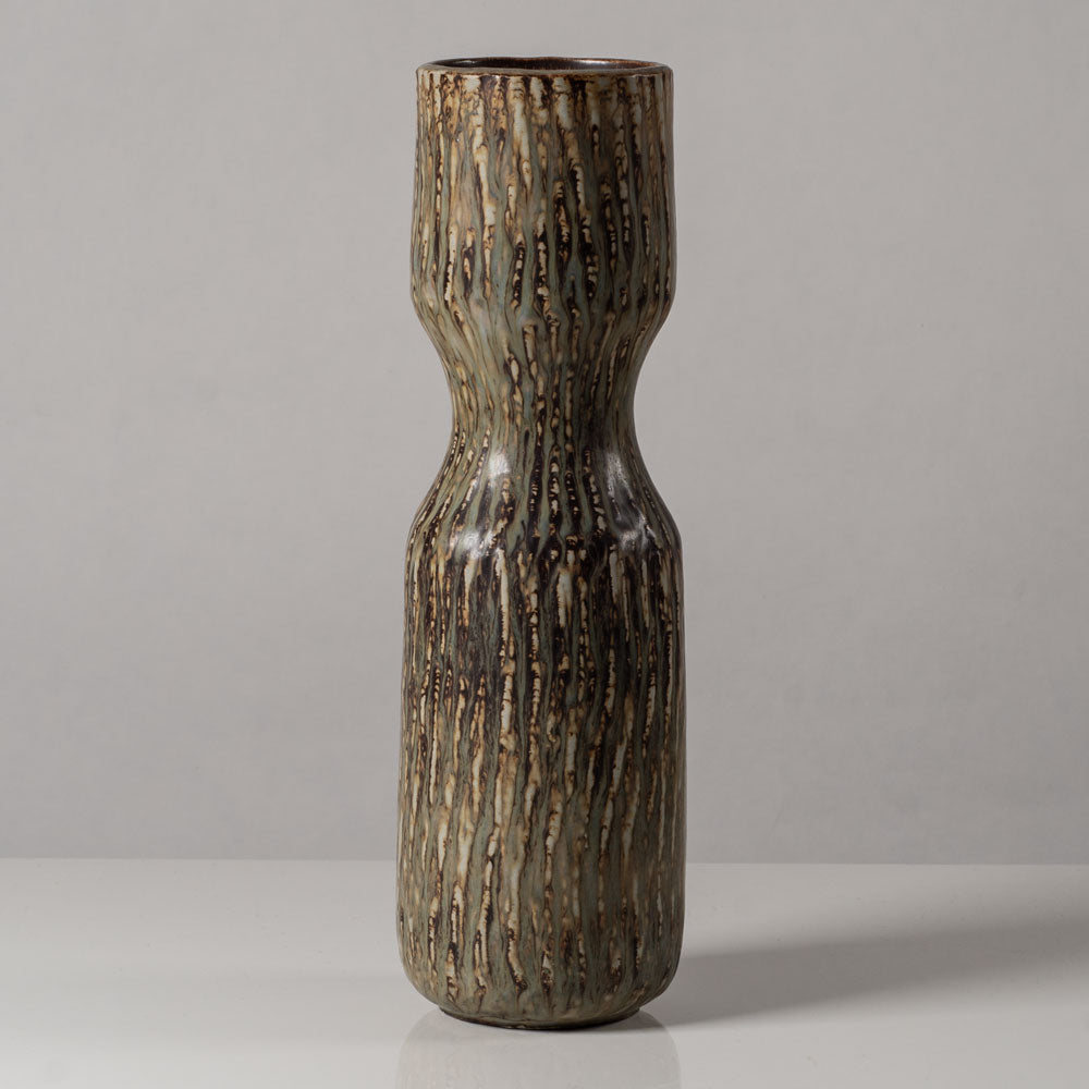 Gunnar Nylund for Rörstrand, Sweden, stoneware vase with matte streaky brown glaze L3445