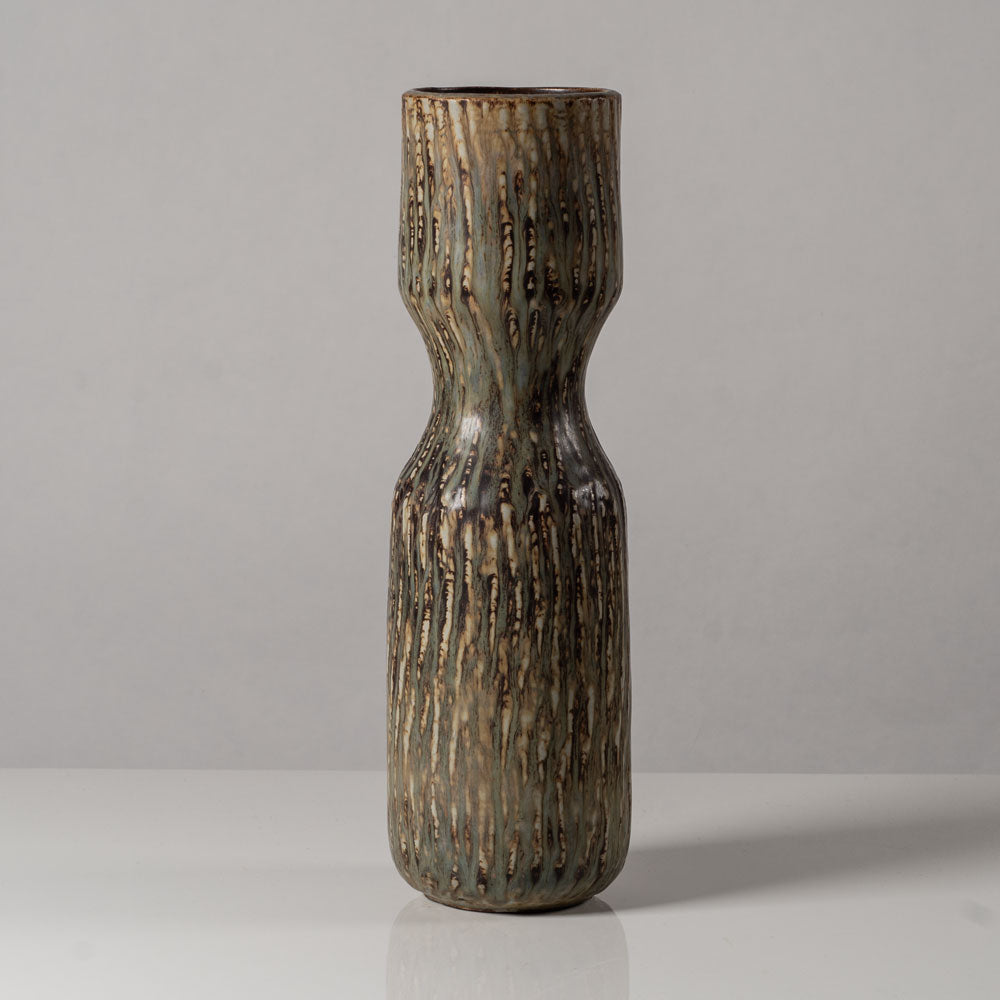 Gunnar Nylund for Rörstrand, Sweden, stoneware vase with matte streaky brown glaze L3445