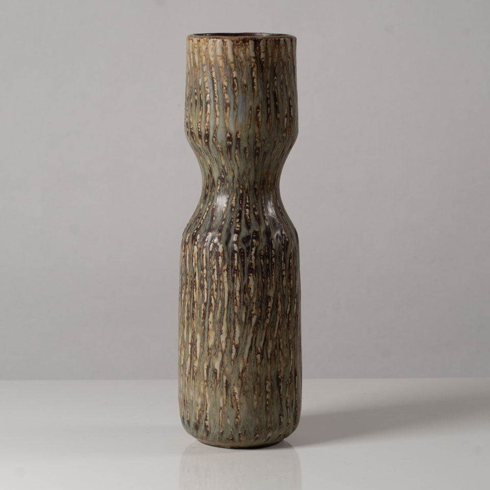 Gunnar Nylund for Rörstrand, Sweden, stoneware vase with matte streaky brown glaze L3445