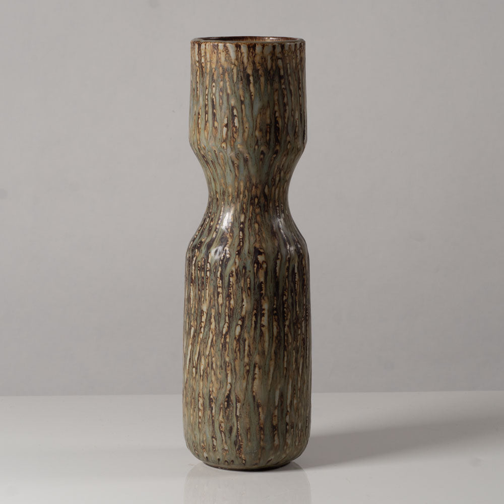 Gunnar Nylund for Rörstrand, Sweden, stoneware vase with matte streaky brown glaze L3445