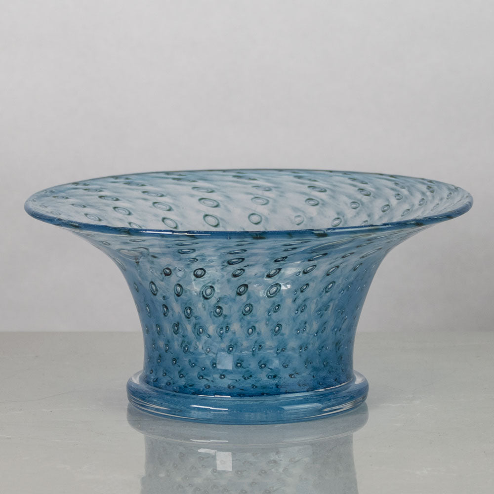 Bertil Vallien for Boda-Åfors, Sweden, unique footed bowl and vase in blue and black glass