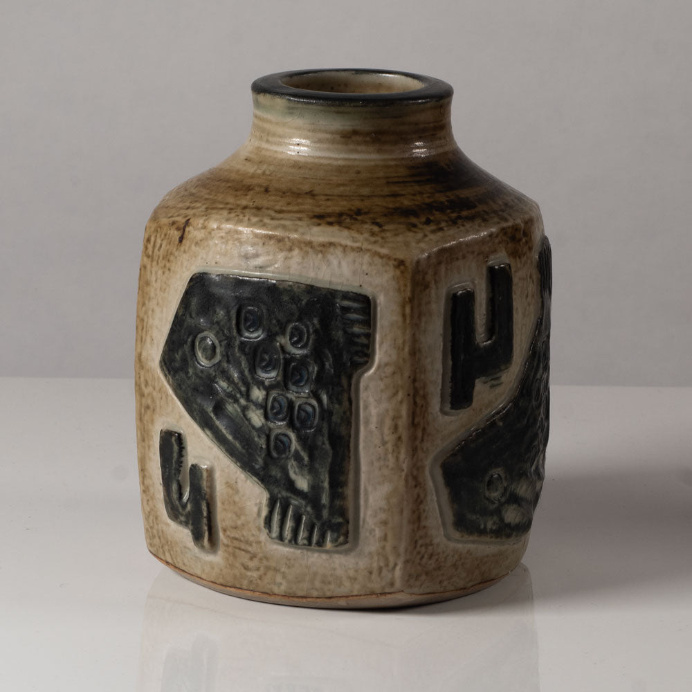 Jørgen Mogensen for Royal Copenhagen, stoneware vase with fish motif L3476