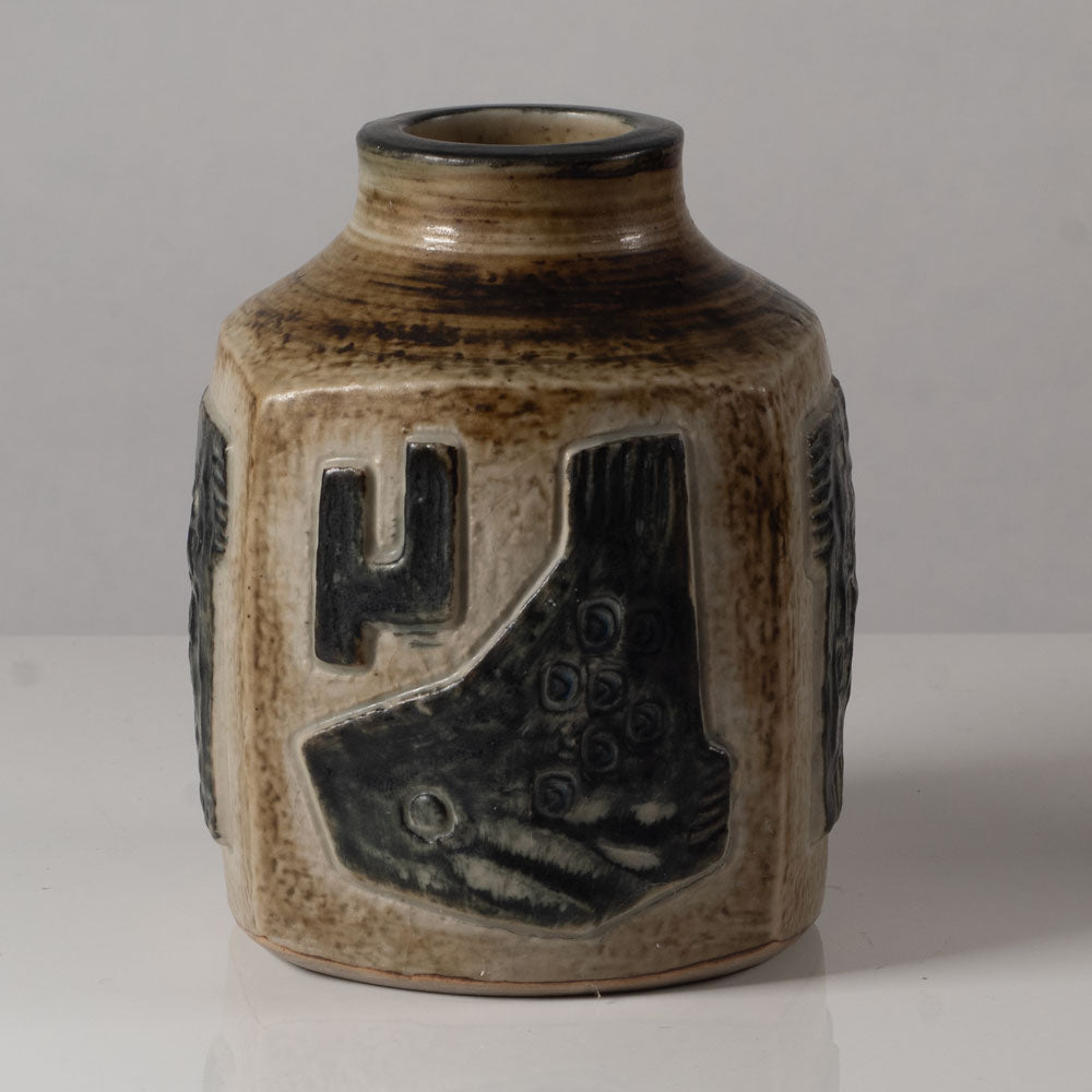 Jørgen Mogensen for Royal Copenhagen, stoneware vase with fish motif L3476