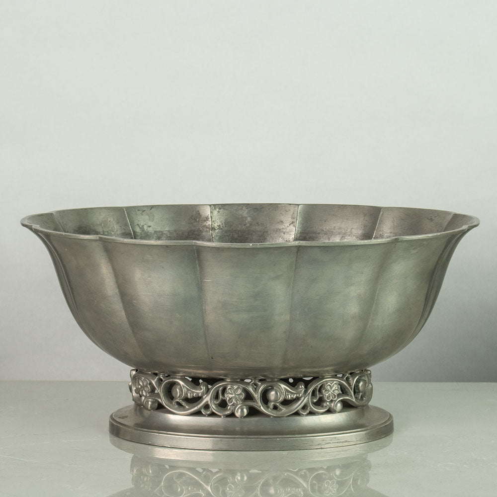 Just Andersen, Denmark, ovoid footed pewter bowl J1582