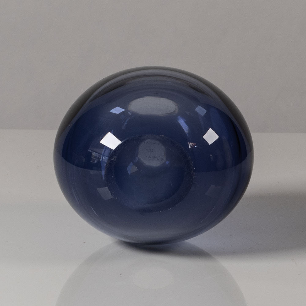 Per Lutken for Holmegaard, Denmark, blue soap bubble vase L3810