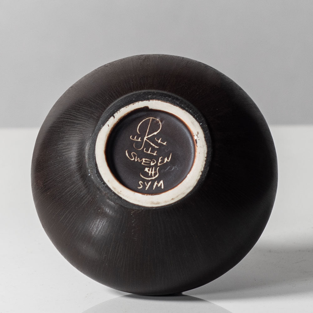 Carl Harry Stålhane for Rörstrand, stoneware vase with matte black haresfur glaze F8292