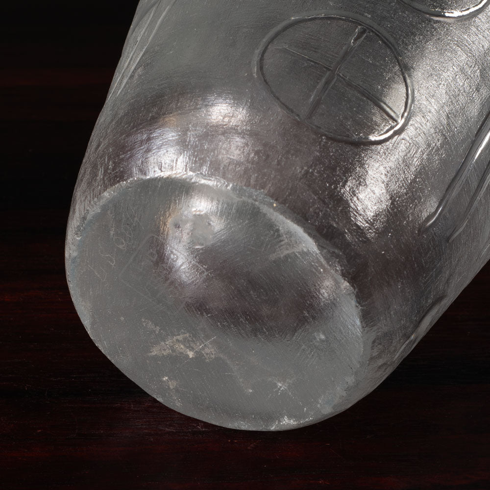 Vicke Lindstrand for Kosta, Sweden, carved clear glass vase L3717