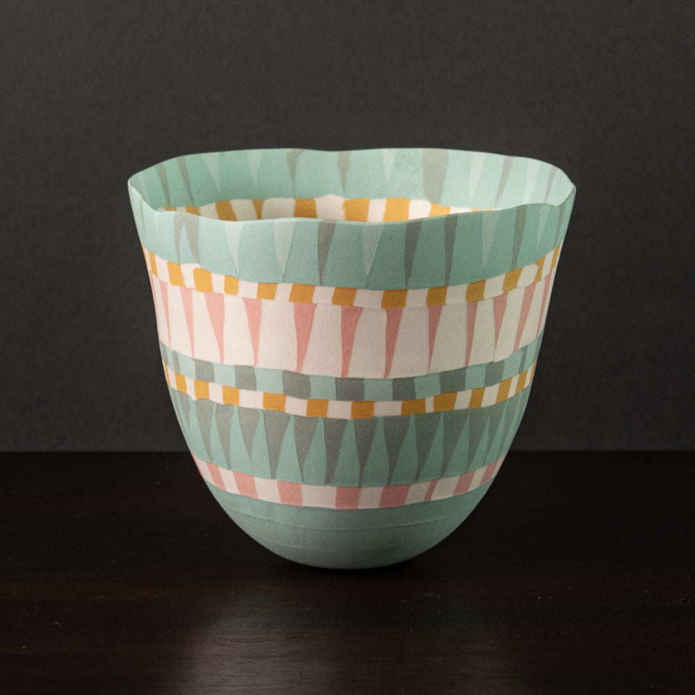 Ilse Spetter, the Netherlands, multi-colored nerikomi vase H1527