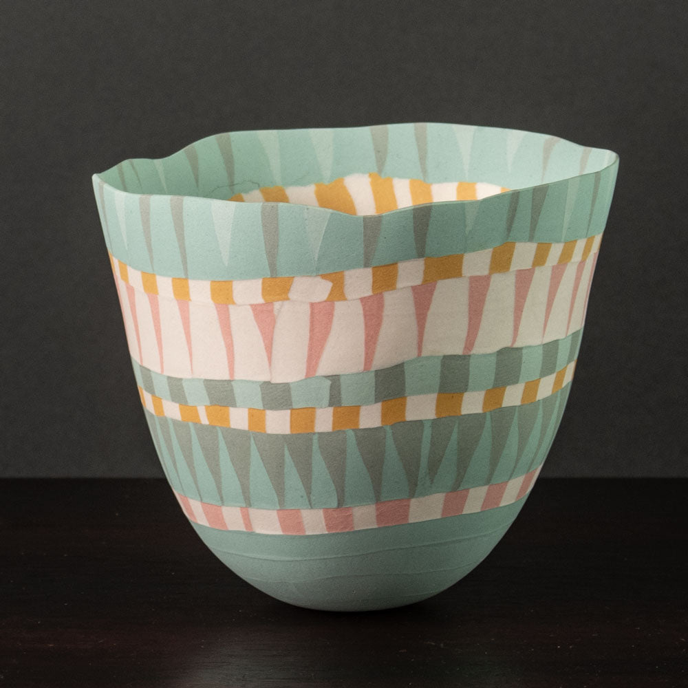 Ilse Spetter, the Netherlands, multi-colored nerikomi vase H1527