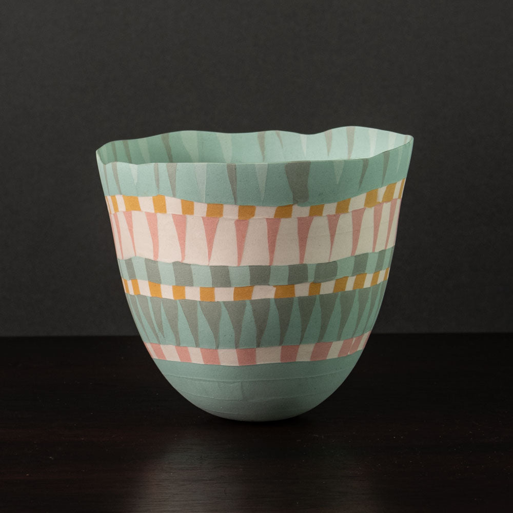 Ilse Spetter, the Netherlands, multi-colored nerikomi vase H1527