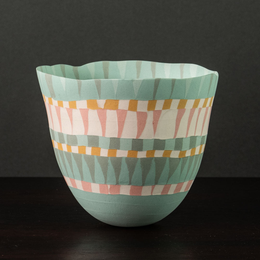 Ilse Spetter, the Netherlands, multi-colored nerikomi vase H1527