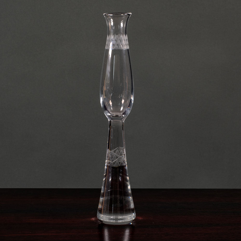 Sven Palmquist for Orrefors, vase with engraved pattern of diamonds L3784
