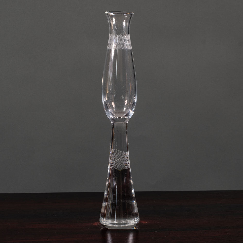 Sven Palmquist for Orrefors, vase with engraved pattern of diamonds L3784