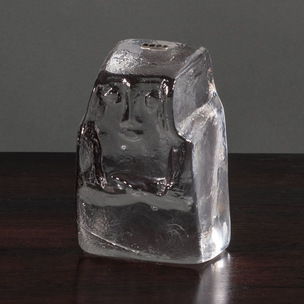 Erik Hoglund for Boda, Sweden, glass block figure L3176