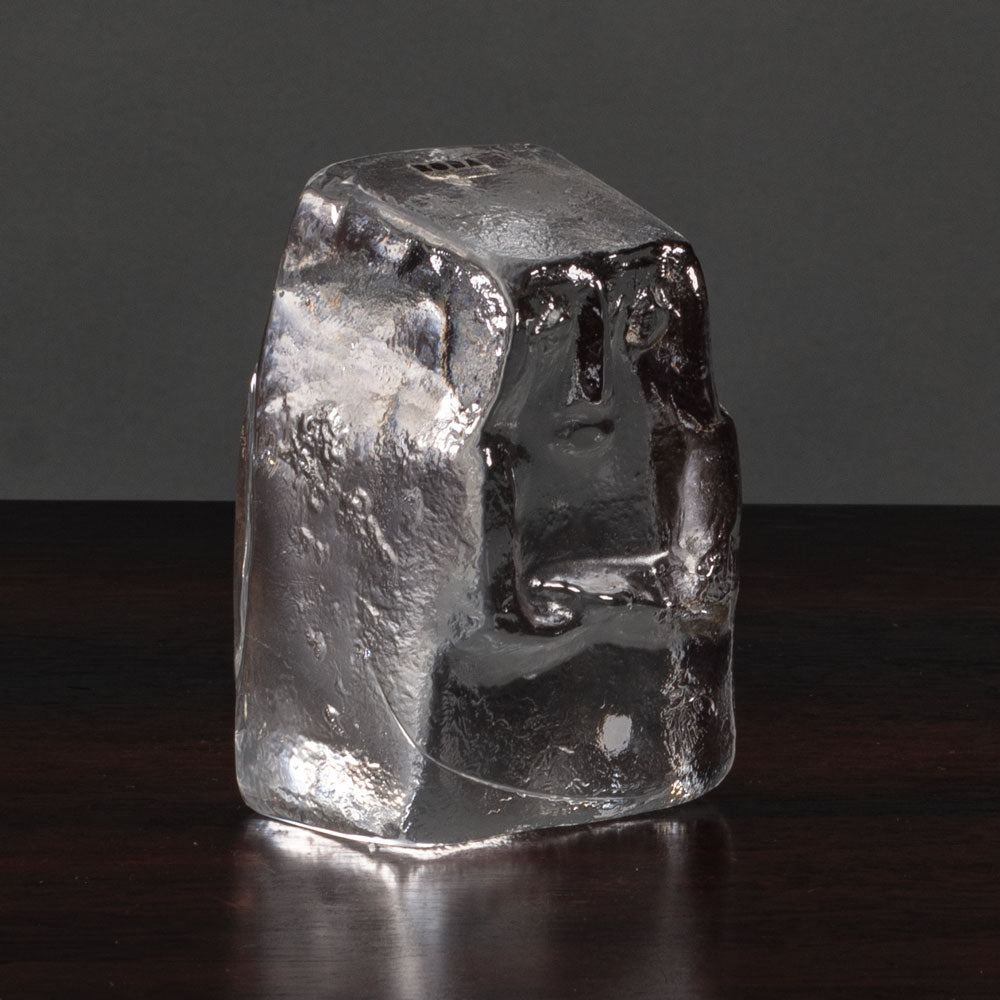 Erik Hoglund for Boda, Sweden, glass block figure L3176