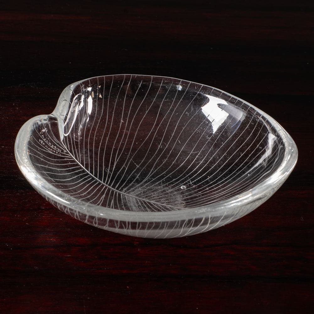 Tapio Wirkkala for Iittala, Finland, glass leaf dish H1281