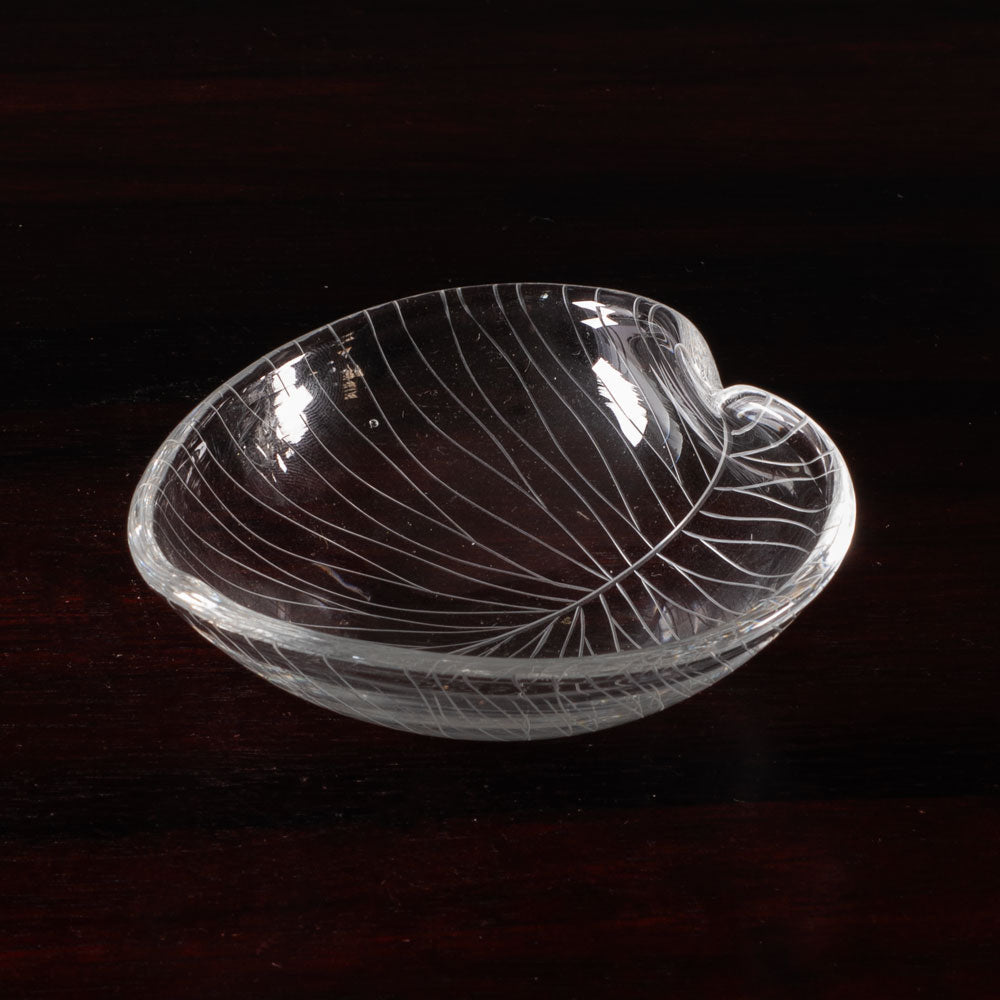 Tapio Wirkkala for Iittala, Finland, glass leaf dish K2616