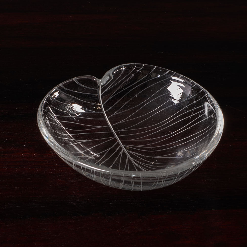 Tapio Wirkkala for Iittala, Finland, glass leaf dish K2616