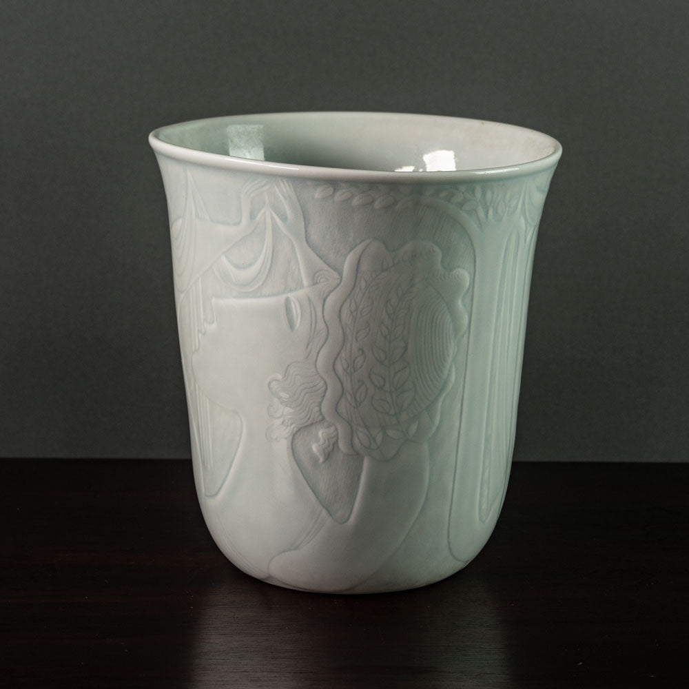 Carl Harry Stålhane for Rörstrand, Sweden, large porcelain vase with illustrations J1709