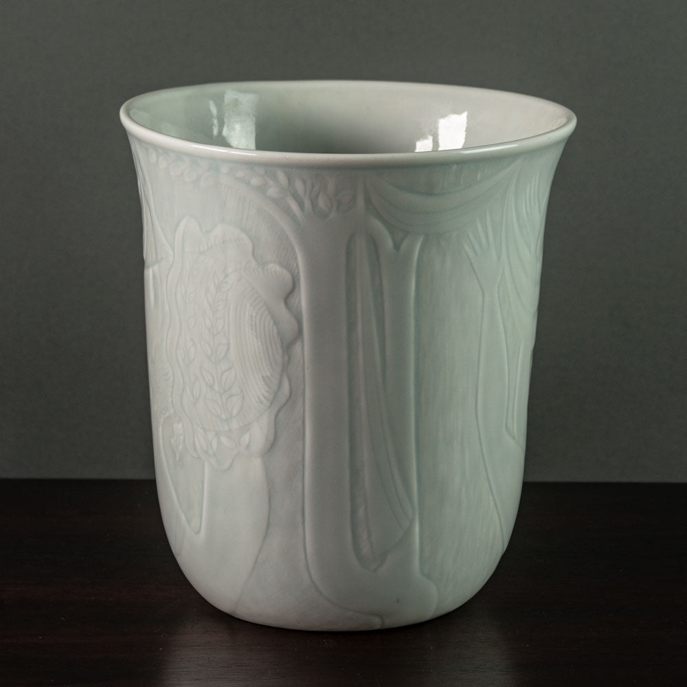 Carl Harry Stålhane for Rörstrand, Sweden, large porcelain vase with illustrations J1709