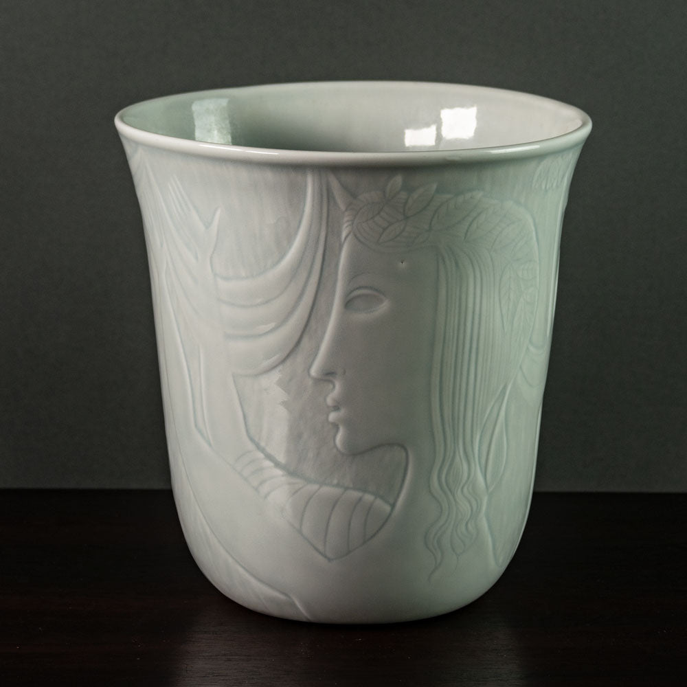 Carl Harry Stålhane for Rörstrand, Sweden, large porcelain vase with illustrations J1709