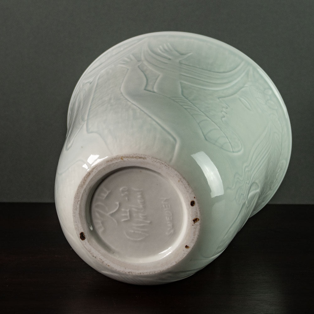 Carl Harry Stålhane for Rörstrand, Sweden, large porcelain vase with illustrations J1709