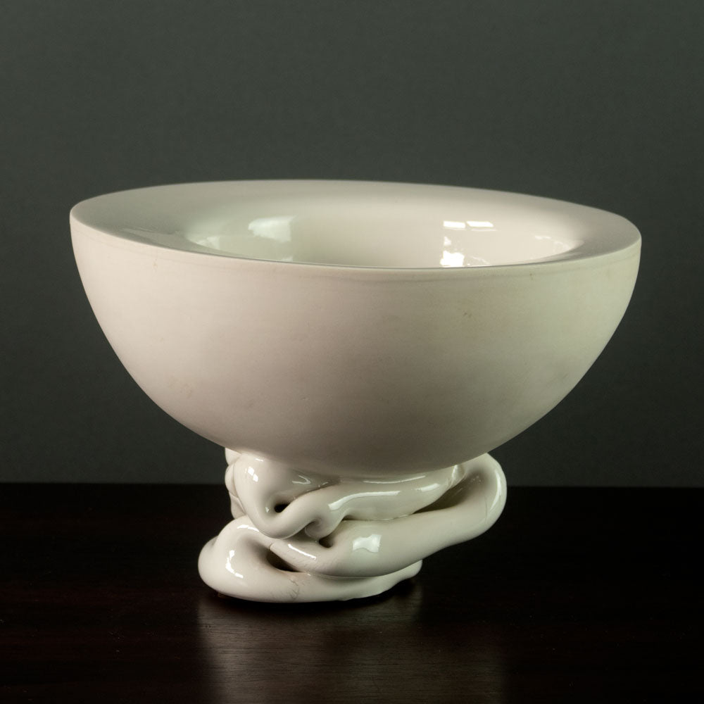Kurt Spurey, Austria, sculptural bowl with glossy white glaze J1300