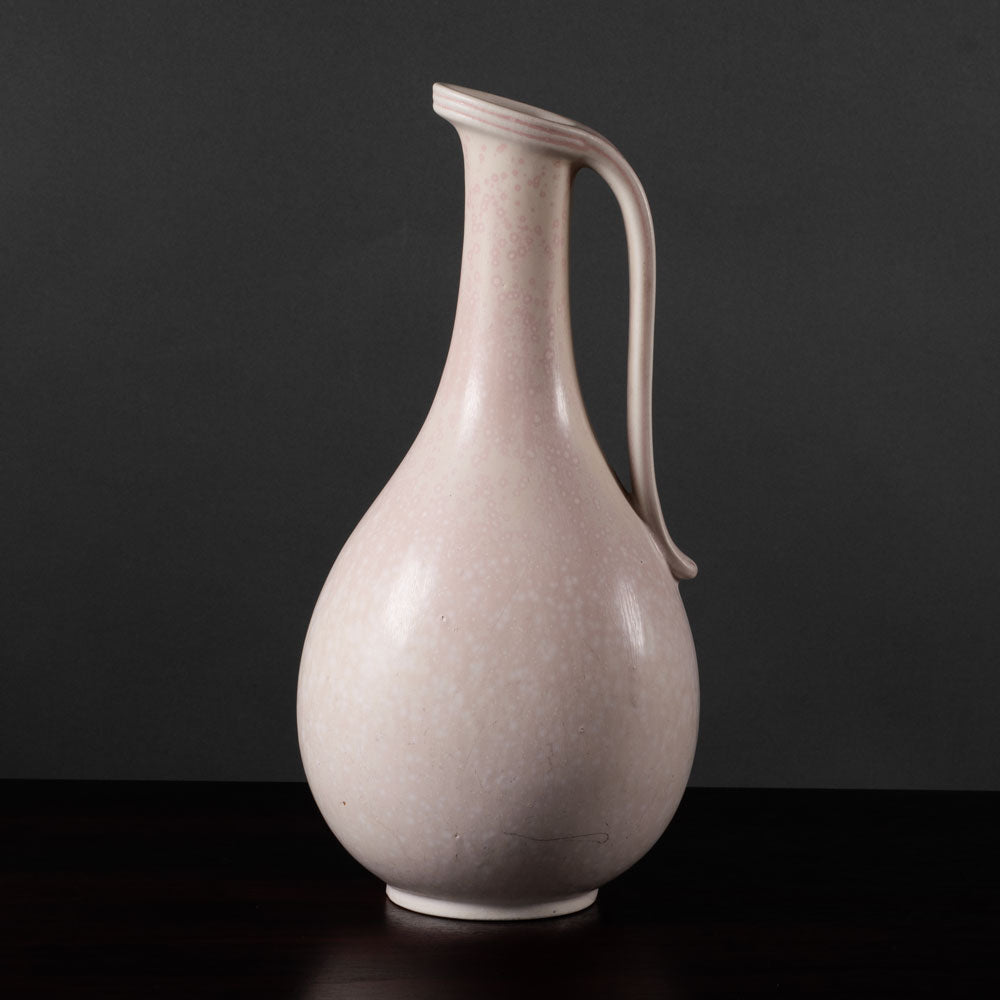 Gunnar Nylund for Rörstrand, Sweden, art deco pitcher with pink and white glaze L3396