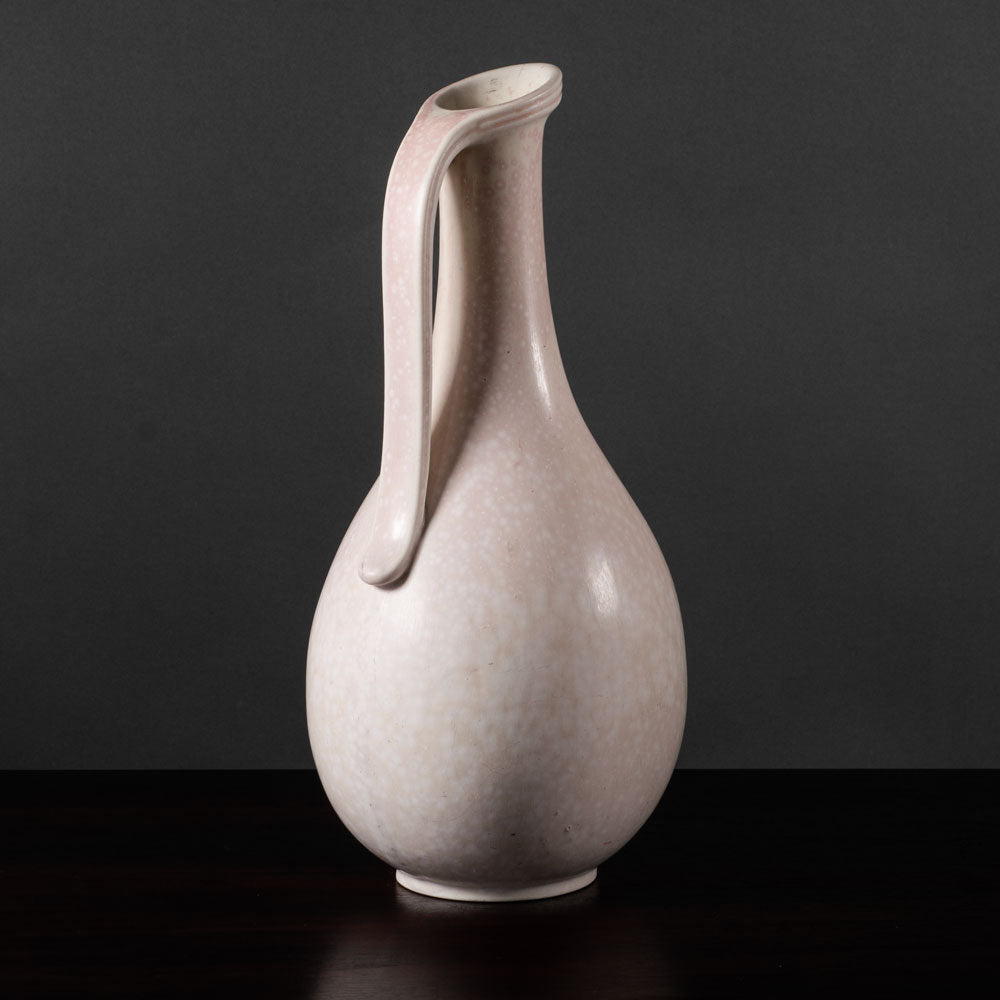 Gunnar Nylund for Rörstrand, Sweden, art deco pitcher with pink and white glaze L3396