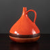 Bruno Gambone, Italy, stoneware handled vase with orange-red glaze K2029