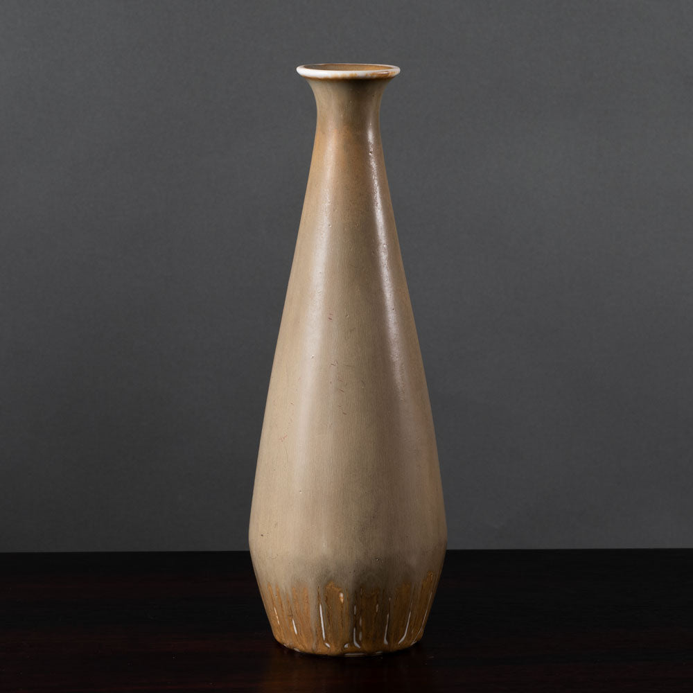 Gunnar Nylund for Rörstrand, Sweden, stoneware vase with yellow ochre glaze K2435