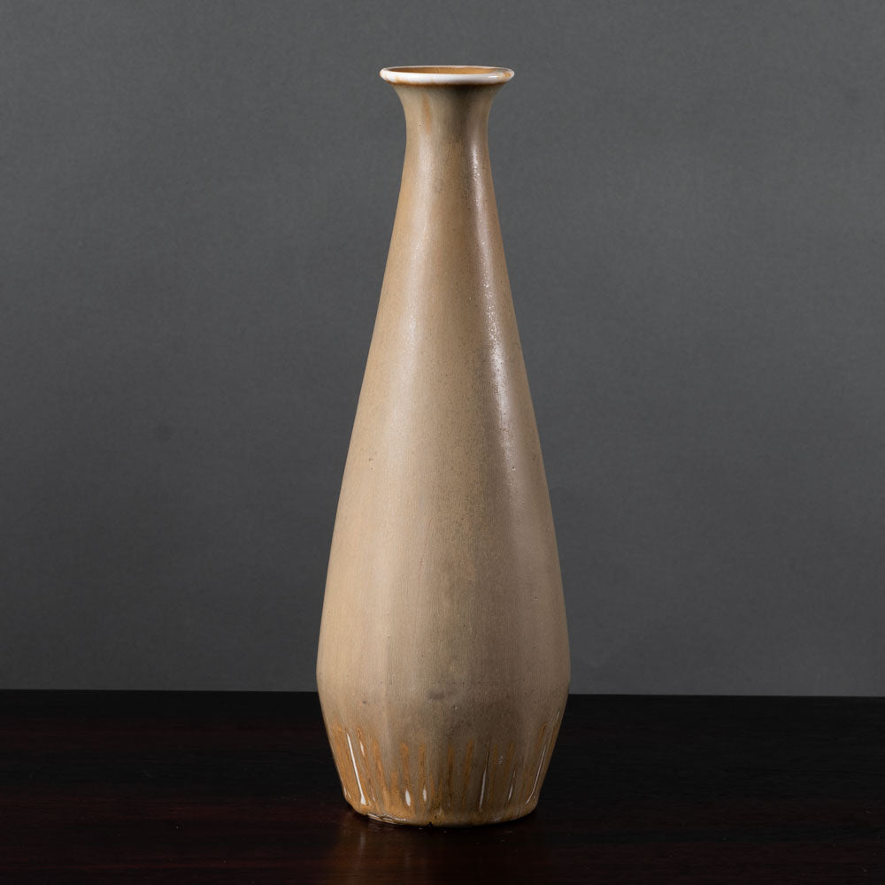 Gunnar Nylund for Rörstrand, Sweden, stoneware vase with yellow ochre glaze K2435