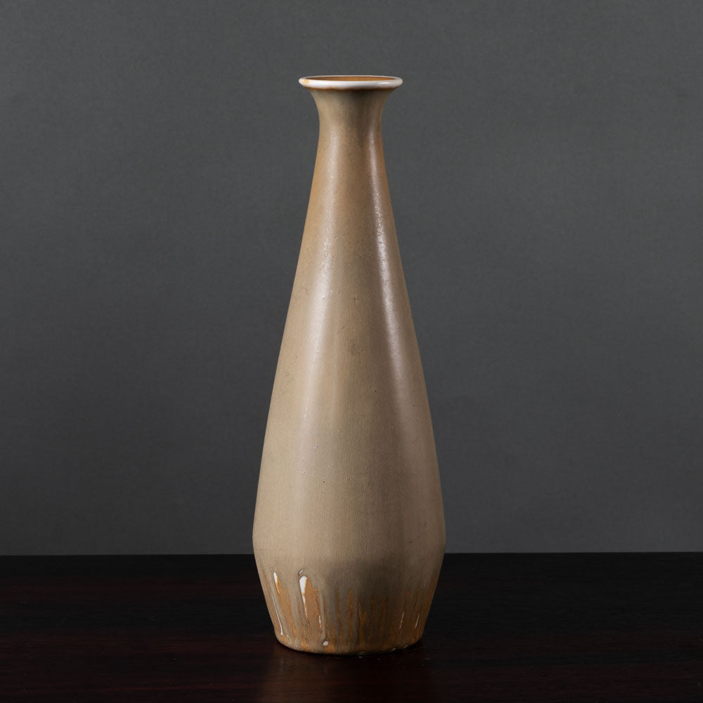 Gunnar Nylund for Rörstrand, Sweden, stoneware vase with yellow ochre glaze K2435