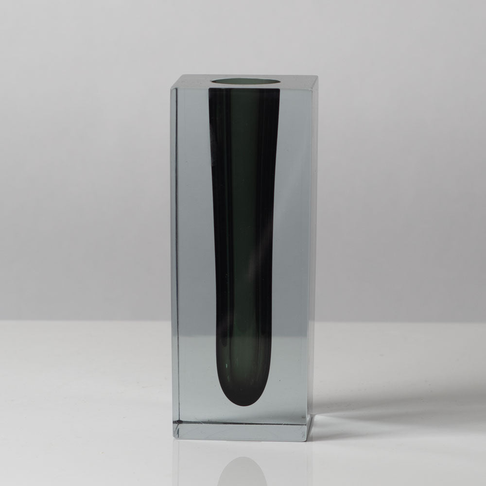 Asta Stromberg for Strombergshyttan, gray and clear Sommerso vase K2285