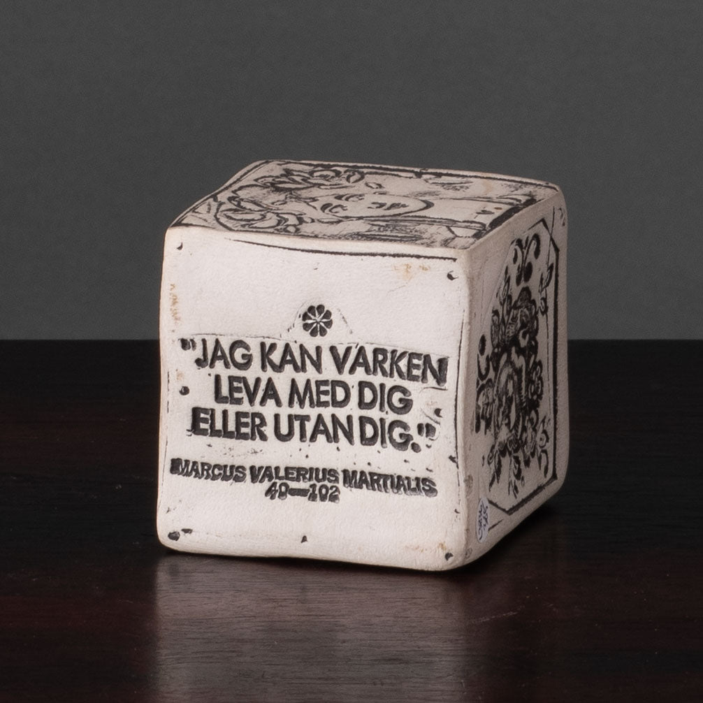 Bengt Berglund for Gustavsberg, Sweden, stoneware cube L3836