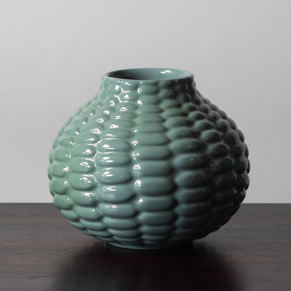 Axel Salto for  P. Ipsen , Denmark, "budding" vase with pale blue green glaze K2276