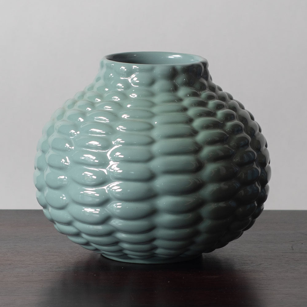 Axel Salto for  P. Ipsen , Denmark, "budding" vase with pale blue green glaze K2276