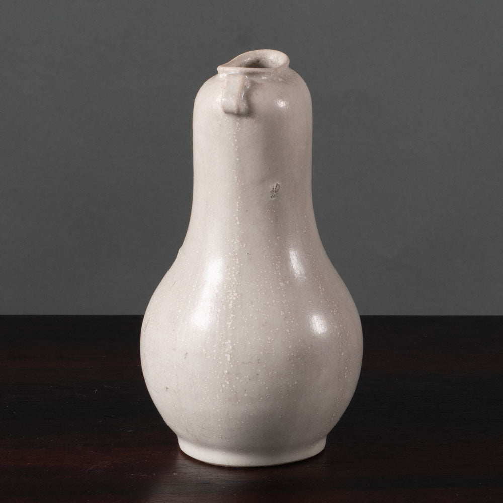 Arne Bang, Denmark, stoneware two handled vase with off-white glaze L3619