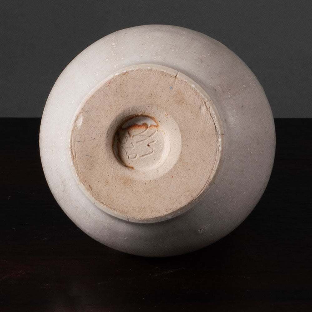 Arne Bang, Denmark, stoneware two handled vase with off-white glaze L3619