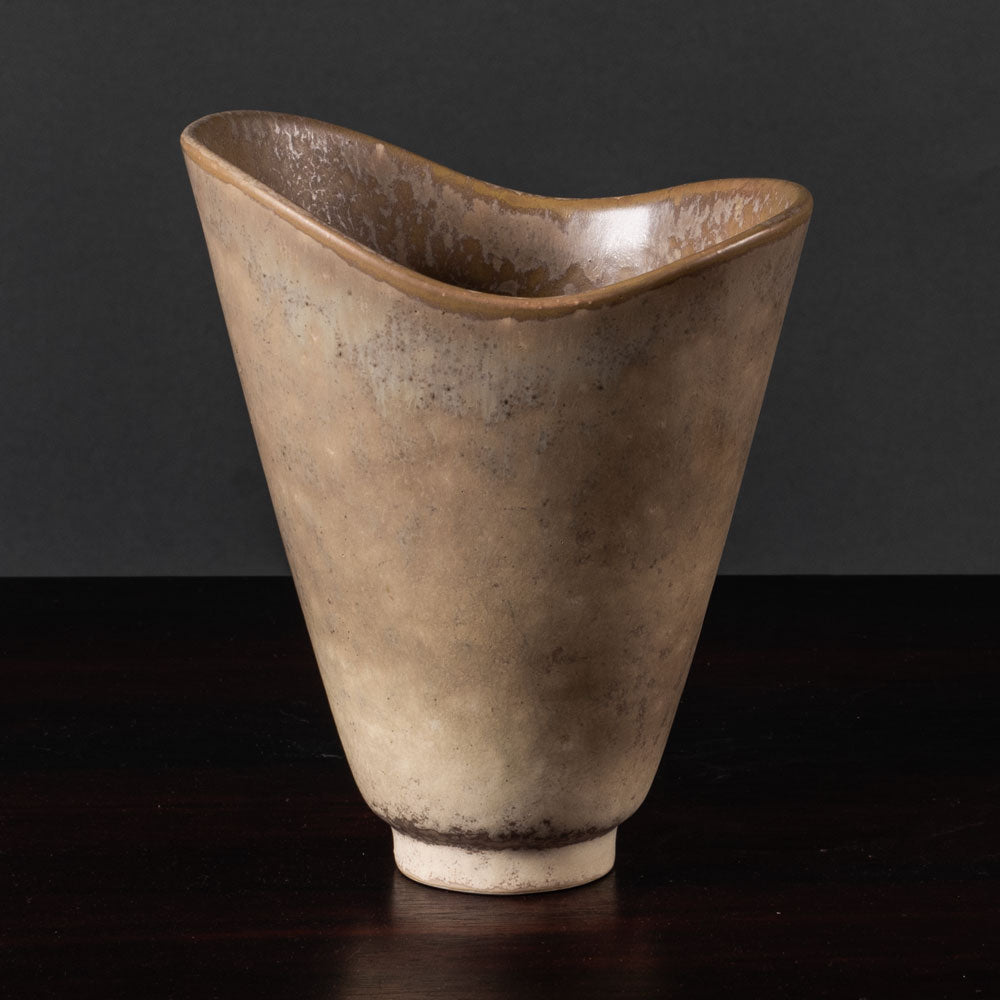 Carl Harry Stålhane for Rörstrand, Sweden, vase with pale brown haresfur glaze, H1357