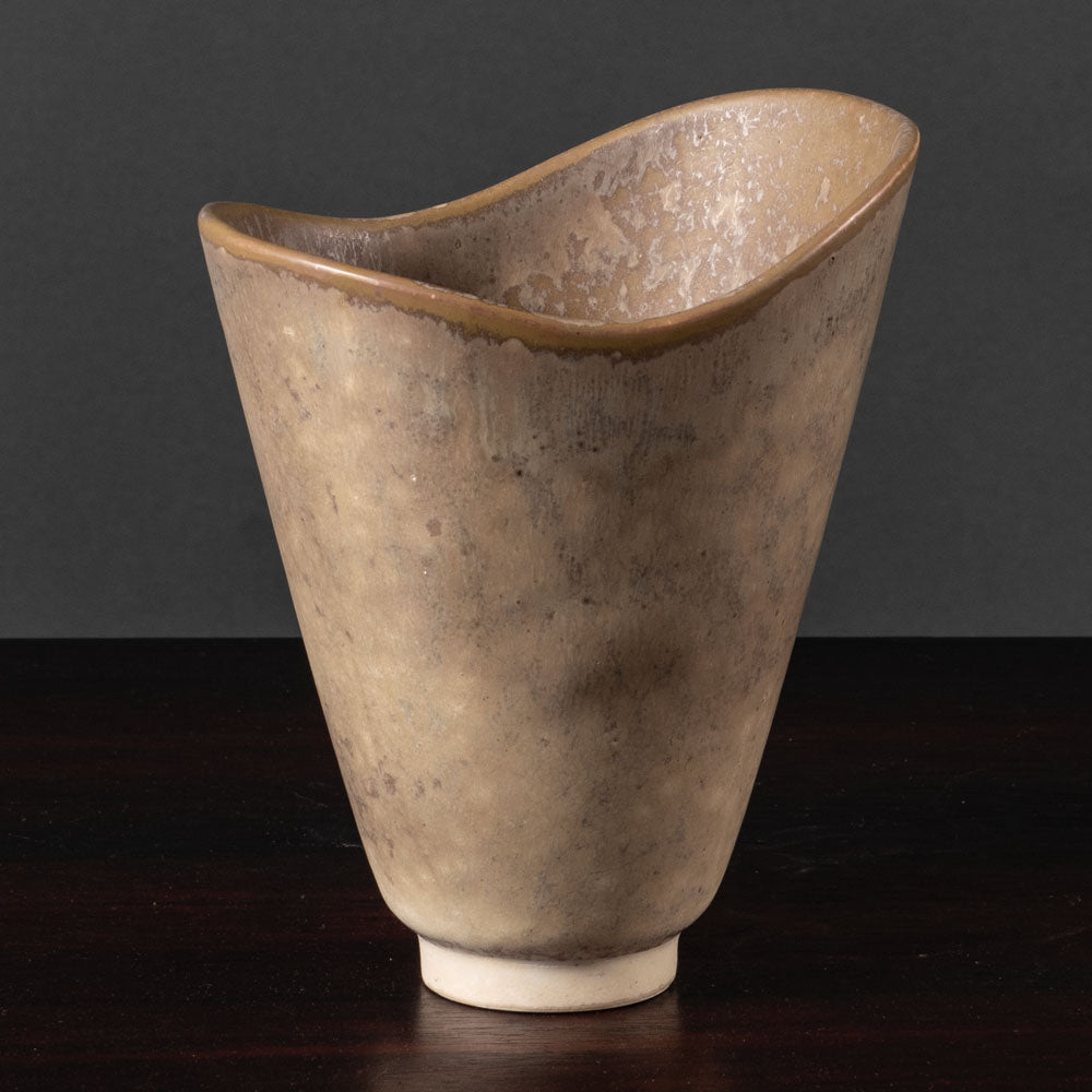 Carl Harry Stålhane for Rörstrand, Sweden, vase with pale brown haresfur glaze, H1357