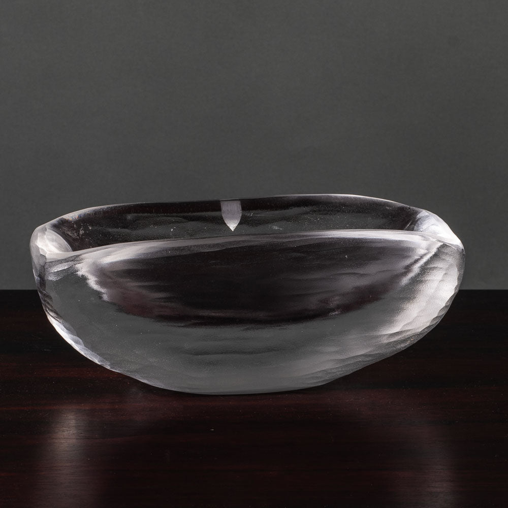 Vicke Lindstrand for Orrefors, Sweden, large rectangular frosted glass bowl L3788