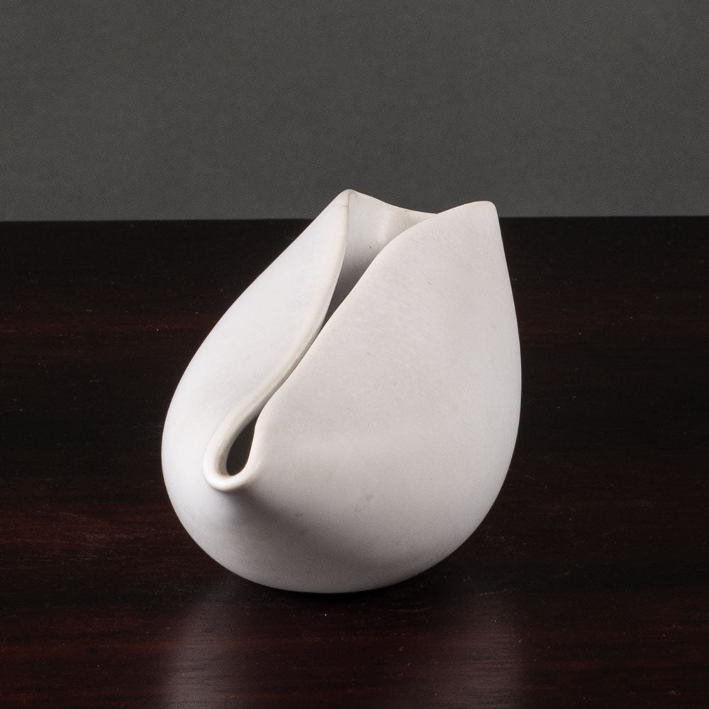 Stig Lindberg for Gustavsberg, porcelain "Veckla" pitcher with matte white glaze K2714