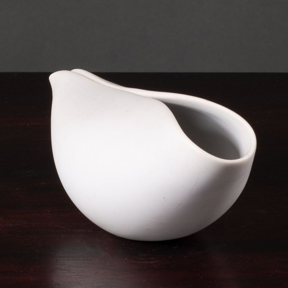 Stig Lindberg for Gustavsberg, porcelain "Veckla" pitcher with matte white glaze K2714