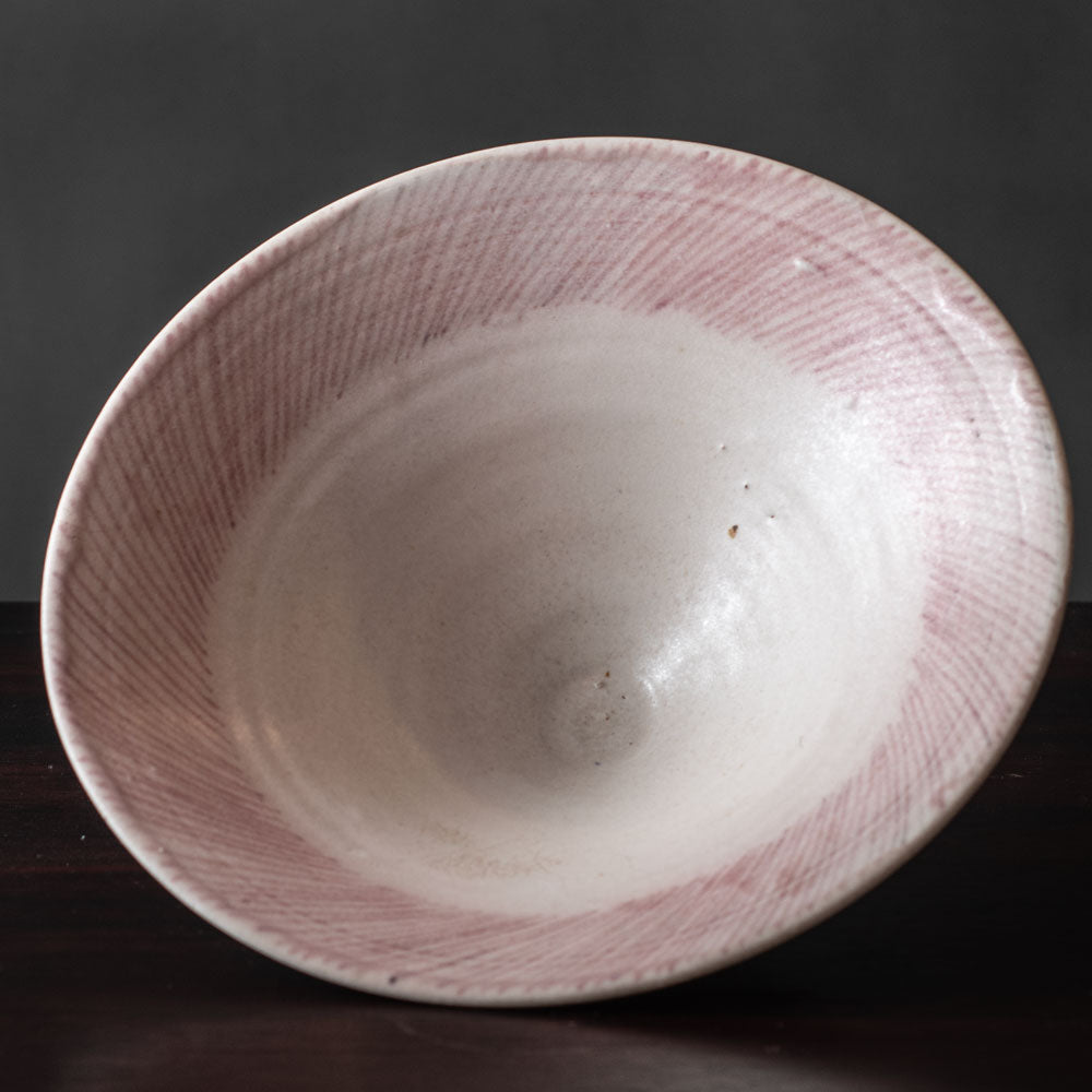 Emmanuel Cooper, UK, stoneware bowl with pink and white glaze K2174