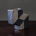 Karl Scheid, Germany, unique stoneware sculptural vessel  with blue and off-white glaze K2317